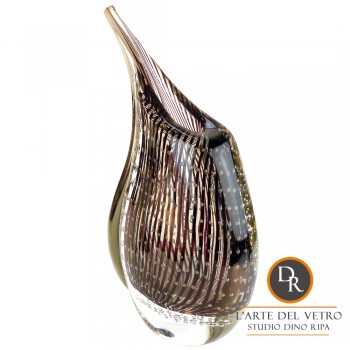 Potenza Nero Art Unica Italiaanse design glaskunst vaas 