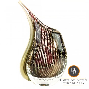 Potenza Nero Art Unica Italiaanse design glaskunst vaas 
