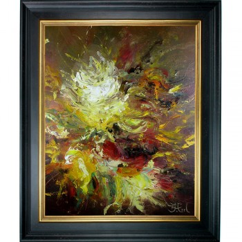 Schilderij Impressionisme John Frel Expressive Flowers met sierlijst