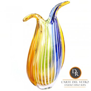 Unica Italiaanse glaskunst vaas Foligno Dino Ripa