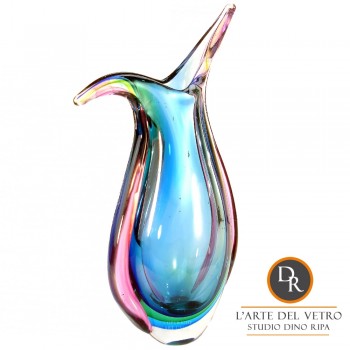 Unieke glazen kunstvaas Foligno Italiaans Dino Ripa