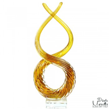 Verbinding glassculptuur Golden Shine Dante Maretto Golden Ocra