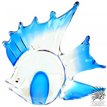 Vis glassculptuur blauw Exotic Swimmer