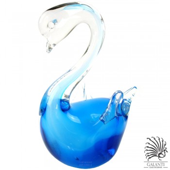 Zwaan glaskunst beeldje blauw