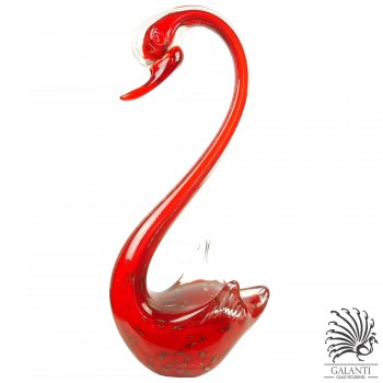 Zwaan glassculptuur glossy red
