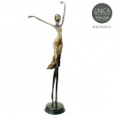  Bronzen Ballerina oker patina 66cm