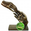 Reikende hand beeld brons