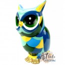 Art Owl BLUE FEATHER beeld uil blauw