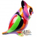 Art Owl RED FEATHER beeld uil rood Art Unica