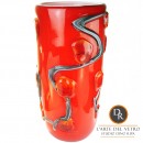 Art Unica unieke glaskunst vaas rood Fascino in Rosso Dino Ripa