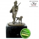 Bronzen beeld Jager met hond