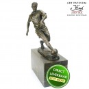 Bronzen beeld voetballer aan de bal Art Unica