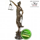 Vrouwe Justitia beeld brons 100cm 