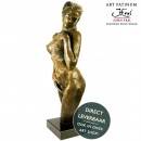 Elegance beeld brons op sokkel vrouw naakt 60cm bruin gepatineerd John Frel Art Unica