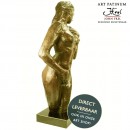 Elegance Bronzen beeld elegante vrouw 60cm John Frel bruin gepatineerd op sokkel Unica