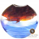 Rialto Italiaanse glaskunst vaas blauw Dino Ripa Art Unica