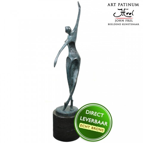 Life Dance Bronzen beeld groen
