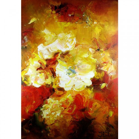 Schilderij Impressionistisch Summer Flowers John Frel inclusief sierlijst
