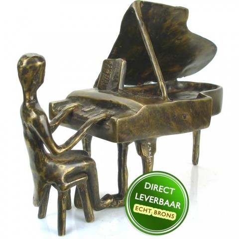Concertpianist beeld brons