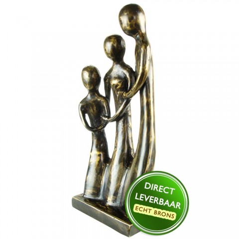 Familiegeluk bronzen beeld 