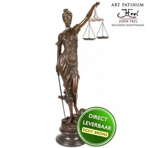 Vrouwe Justitia bronzen beeld 100cm 