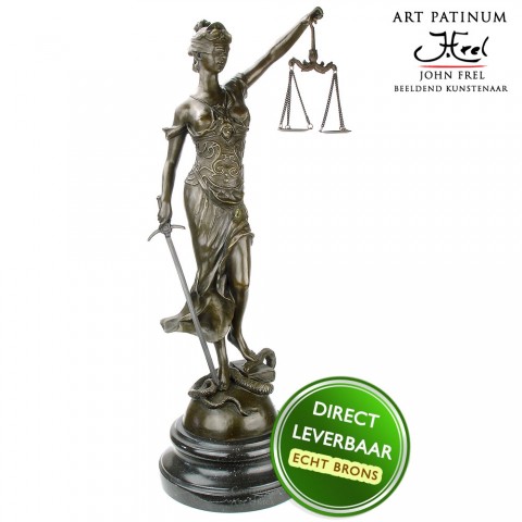 Vrouwe Justitia beeld brons Art Unica