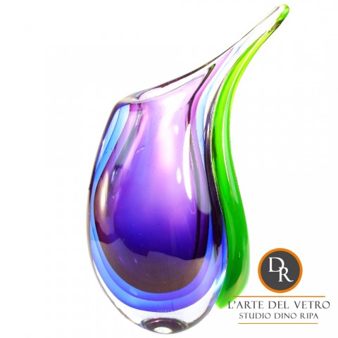 Design glaskunst vaas Potenza Viola Art Unica glas