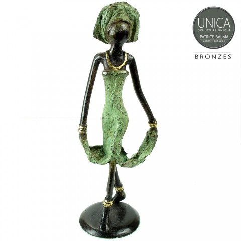 Afrikaans beeldje brons vrouw