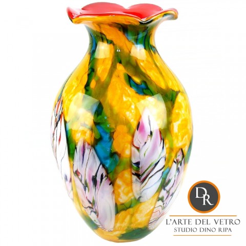 Sarezzo Italiaanse Vaas glaskunst Dino Ripa Art Unica