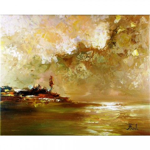 Schilderij John Frel Impressionistisch Afternoon at the Bay met sierlijst