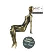 Bronzen beeldje vrouw zittend 17cm op rand