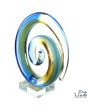 Glassculptuur Spiral of Life 16cm Blauw