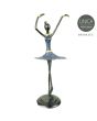 Ballerina beeldje brons blauw