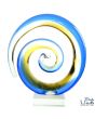 Glassculptuur Spiral of Life 16cm Blauw