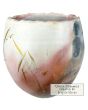 Keramiek kom Raku techniek met calligrafische accenten Unica 16cm