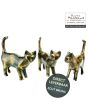 Bronzen beeldjes Poesjes set van 3 stuks