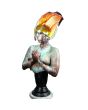 Gaia keramiek beeld met glas glas met keramiek sculptuur