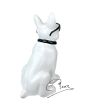 Pop Art Beeld Bulldog Soul Man White met bril
 28cm