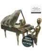 Bronzen beeld Pianist achter de vleugel