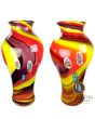 Set vazen glaskunst 43cm rood geel