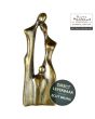Bronzen beeld Familie met 1 kind groot 38cm van Eduard Martens