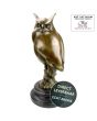 Uil bronzen beeld op sokkel Art Unica brons collectie