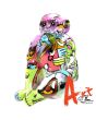 Art Chimp beeld zittende aap Graffity Art