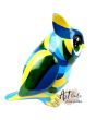 Art Owl BLUE FEATHER beeld uil blauw Art Unica