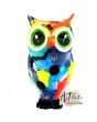 Art Owl COLOR FEATHER beeld uil meerkleurig beschilderd