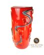 Art Unica unieke glaskunst vaas rood Fascino in Rosso Dino Ripa