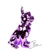 Beeld Franse Bulldog titel Soul Man Metallic Purple 38cm Pop Art