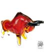 Beeld stier glaskunst rood Art Unica unieke dierenbeelden