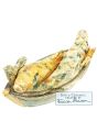 Love Boat Romantiek in een bootje keramiek met twee vissen beeld Edith Madou Art Unica
