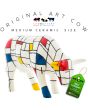 Moondrian Art Cow Koe beeldje keramiek Moondrian Art Unica